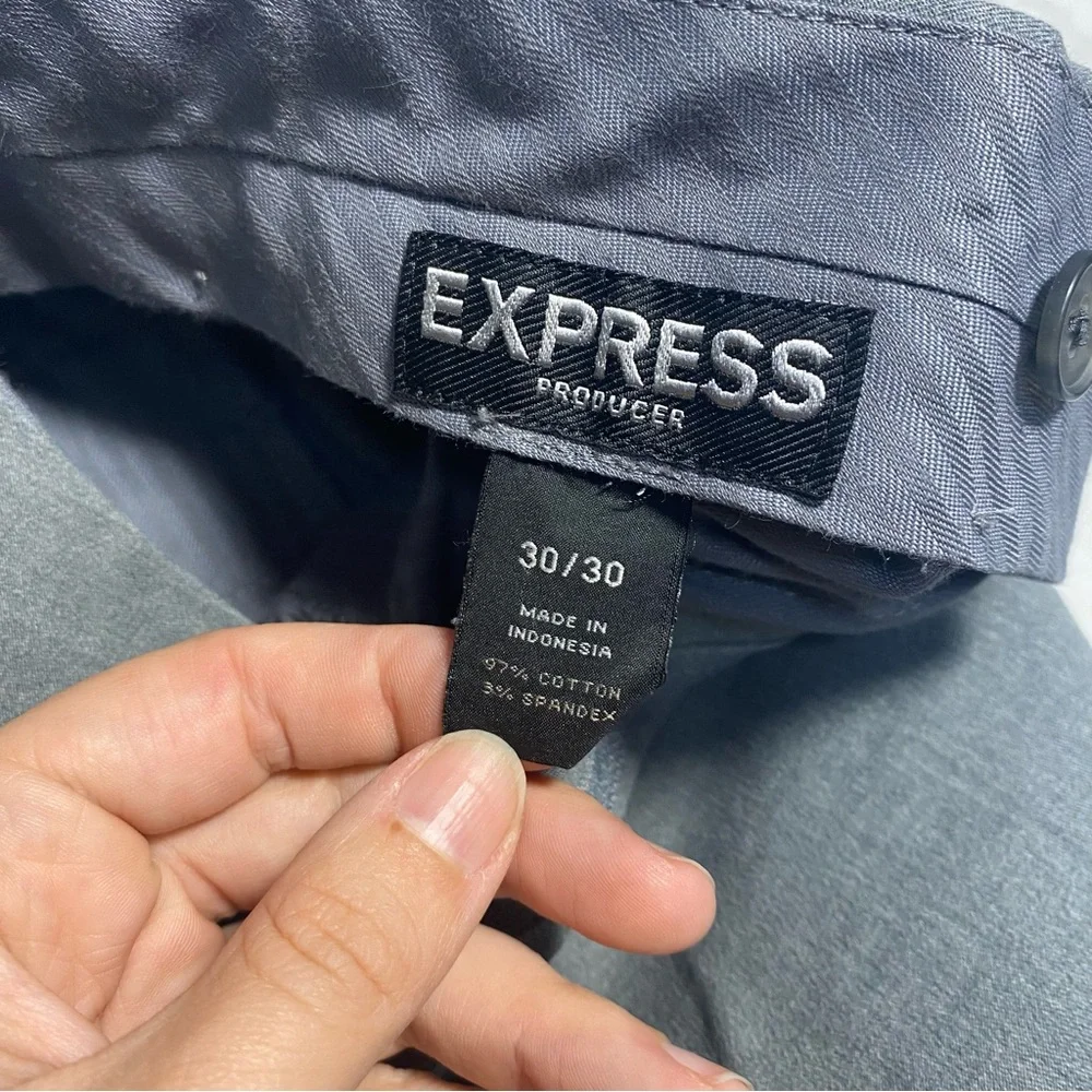 New Express Producer Gray Business Pants Size 30x30 actual Inseam 28 Ankle Dress